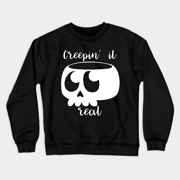 Funny Halloween Skull Gift Crewneck Sweatshirt by Foxxy Merch